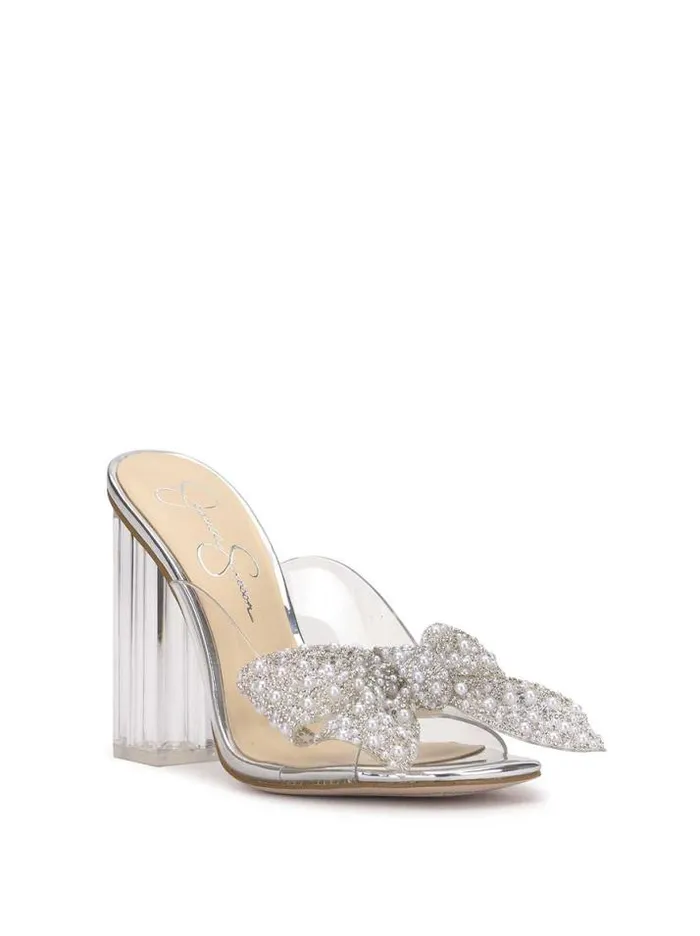 Slides and Mules Shoes Jessica Simpson Saidah Block Heel In Clear