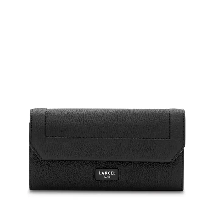 Slim Flap Wallet Black Women Lancel Wallet