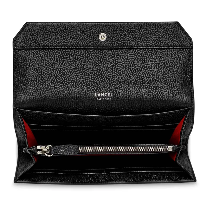 Slim Flap Wallet Black Women Lancel Wallet