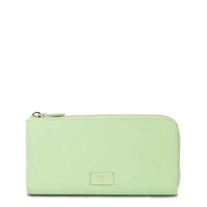 Slim Zip Wallet Apple Green Women Lancel Wallet