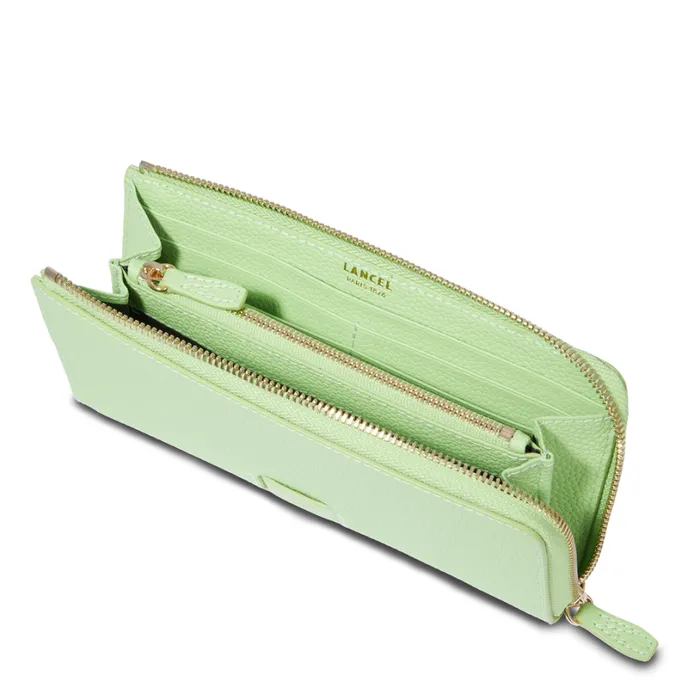 Slim Zip Wallet Apple Green Women Lancel Wallet