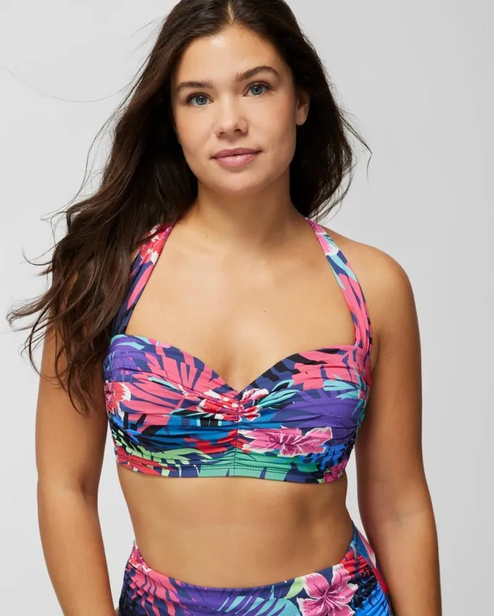 Soma Bleu Rod Hawaiian Punch Shirred Bandeau Multi Women Swim