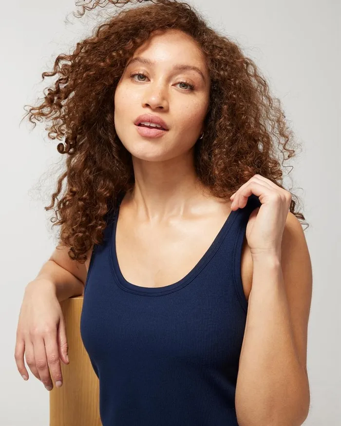 Soma Cool Nights Days Ribbed Tank Nightshade Women Pajama Tops