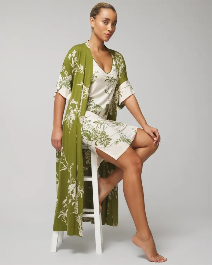 Soma Cool Nights Midi Robe Shadow Fleur G Matcha Women Matching Sets and Separates