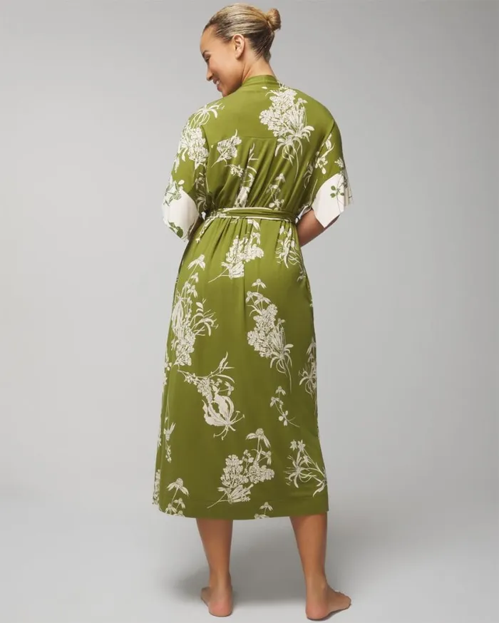 Soma Cool Nights Midi Robe Shadow Fleur G Matcha Women Matching Sets and Separates