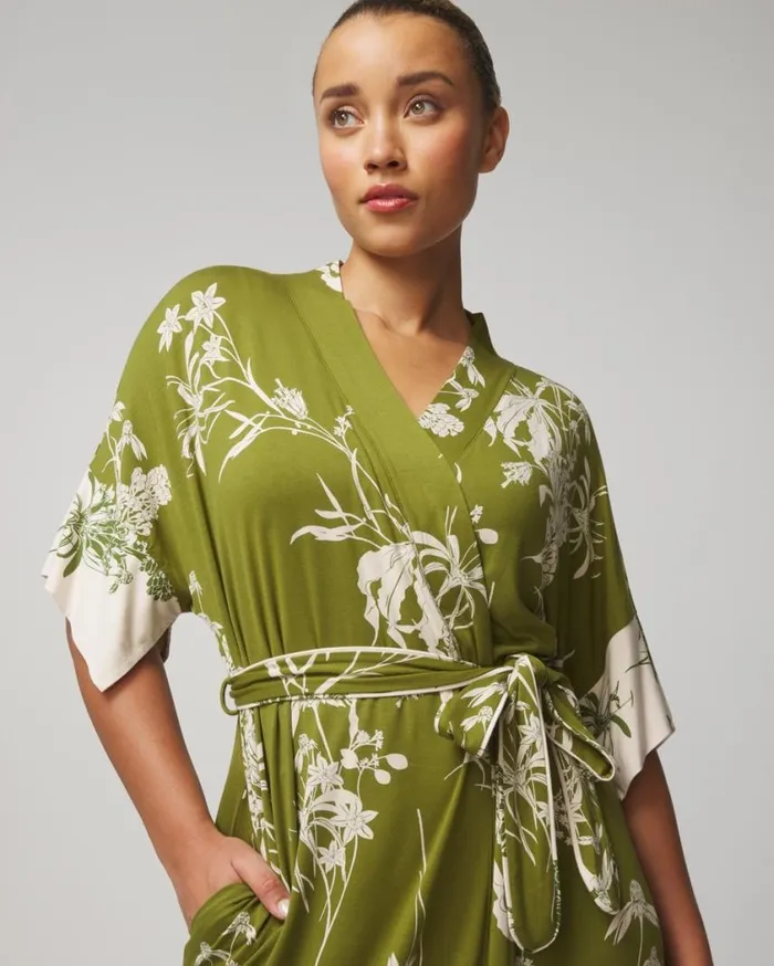 Soma Cool Nights Midi Robe Shadow Fleur G Matcha Women Matching Sets and Separates