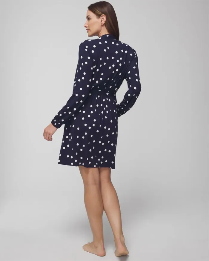 Soma Cool Nights Short Robe Merry Dot G Navyivory Women Matching Sets and Separates