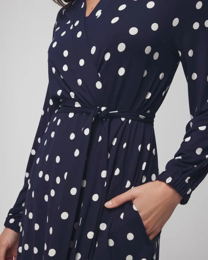 Soma Cool Nights Short Robe Merry Dot G Navyivory Women Matching Sets and Separates