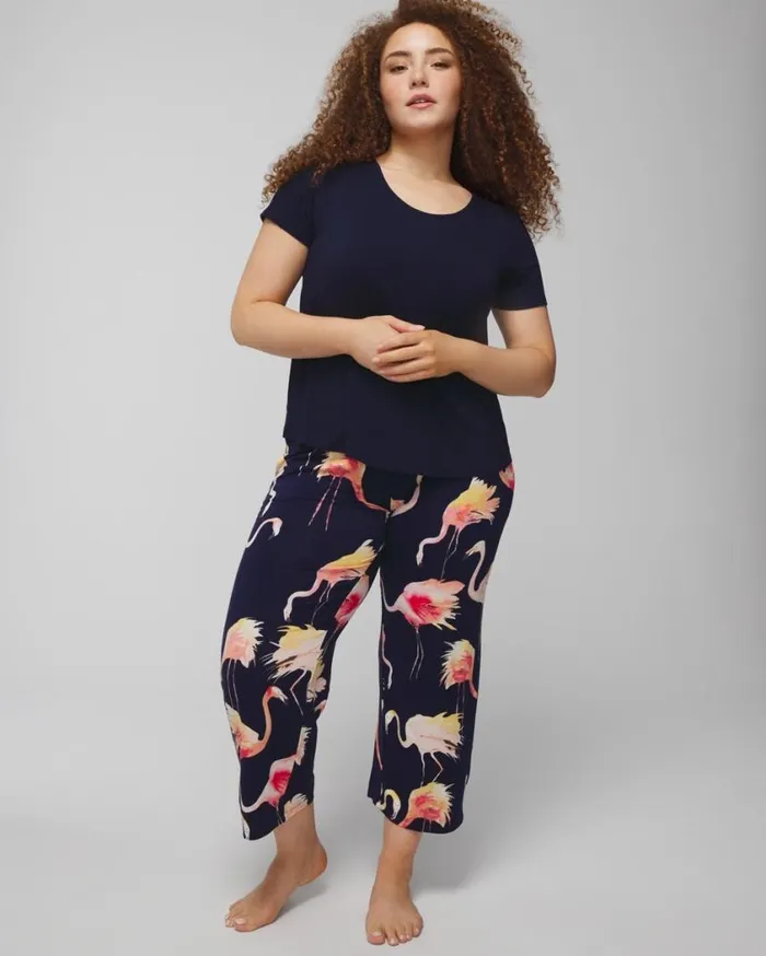 Soma Cool Nights ShortSleeve Cropped Pants Set Shadow Flora M Metapoppy Women Matching Sets and Separates Soma Cool Nights ShortSleeve Cropped Pants Set Shadow Flora M Metapoppy Women Matching Sets and Separates
