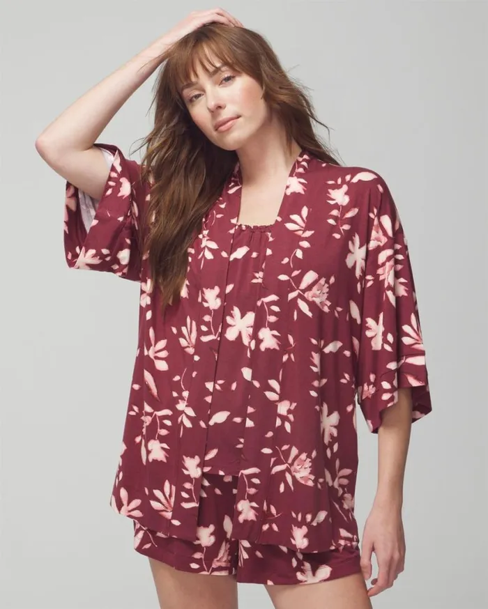Soma Cool Nights Sleep Cardi Nightfall Navy Women Matching Sets and Separates