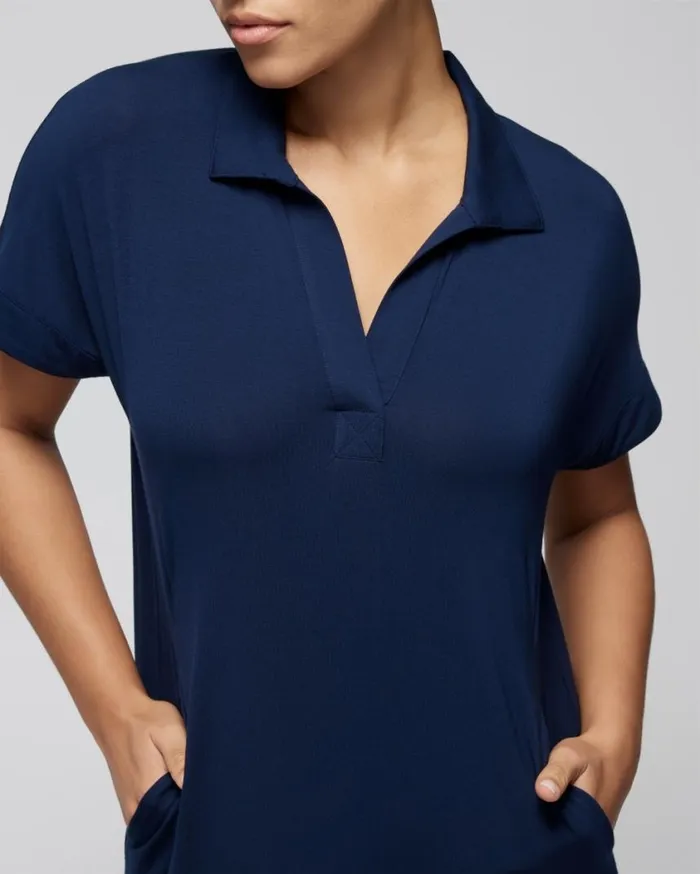 Soma Cool Nights SplitNeck Sleepshirt Nightfall Navy Women Sleepshirts