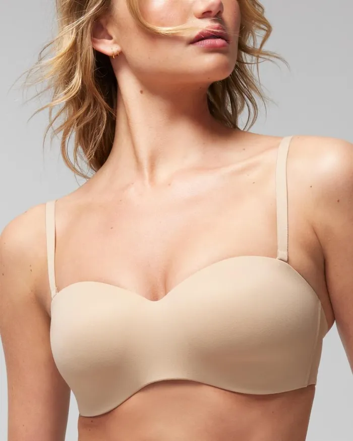 Soma Enbliss Wireless Stay Put MultiWay Strapless Bra Pale Sand Women Bras