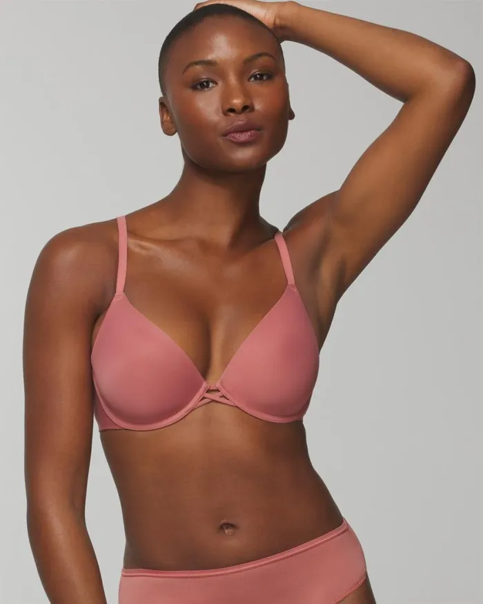 Soma Lightly Lined Plunge Bra Clay Rose Women Bras