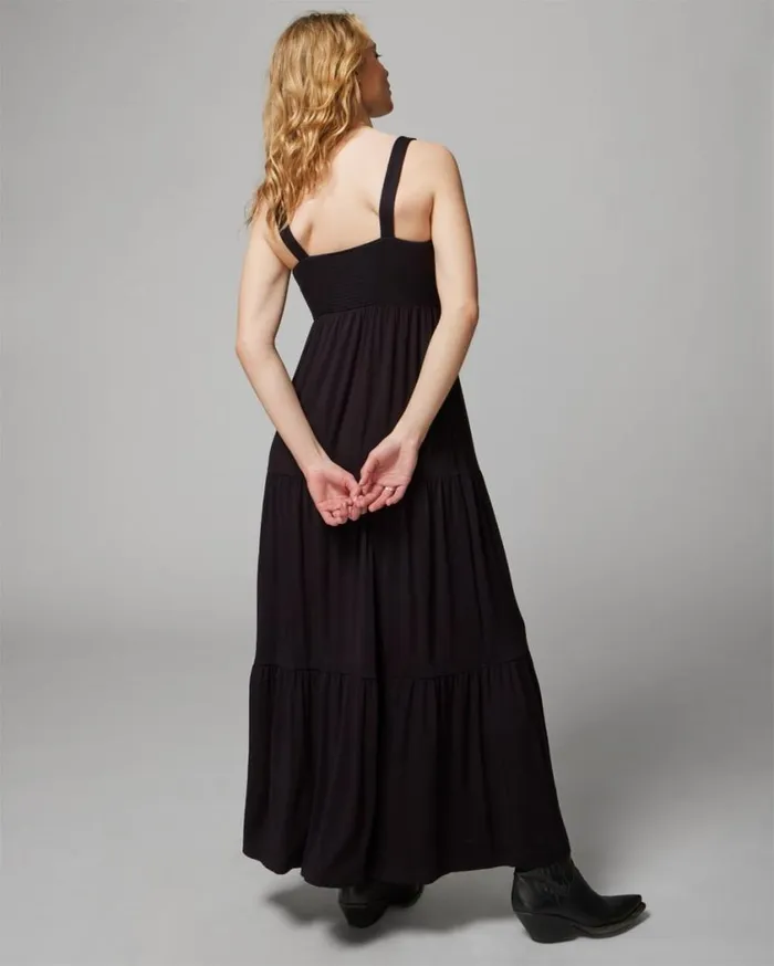 Soma Soft Jersey Trapeze Maxi Bra Dress Black Women Long Dresses