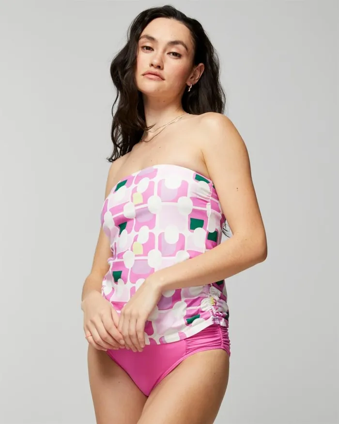 Soma Soma Swim Bandeau Tankini Geo Fresco Tickled Pink Women Swim