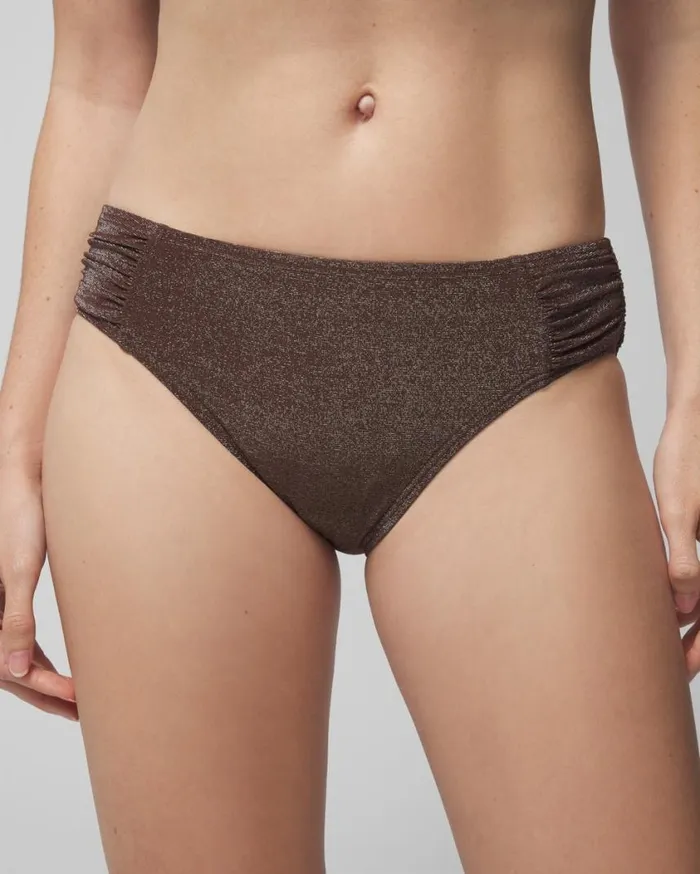Soma Soma Swim Ruched Bikini Bottoms Dolce Vida Dark Nude Women Swim