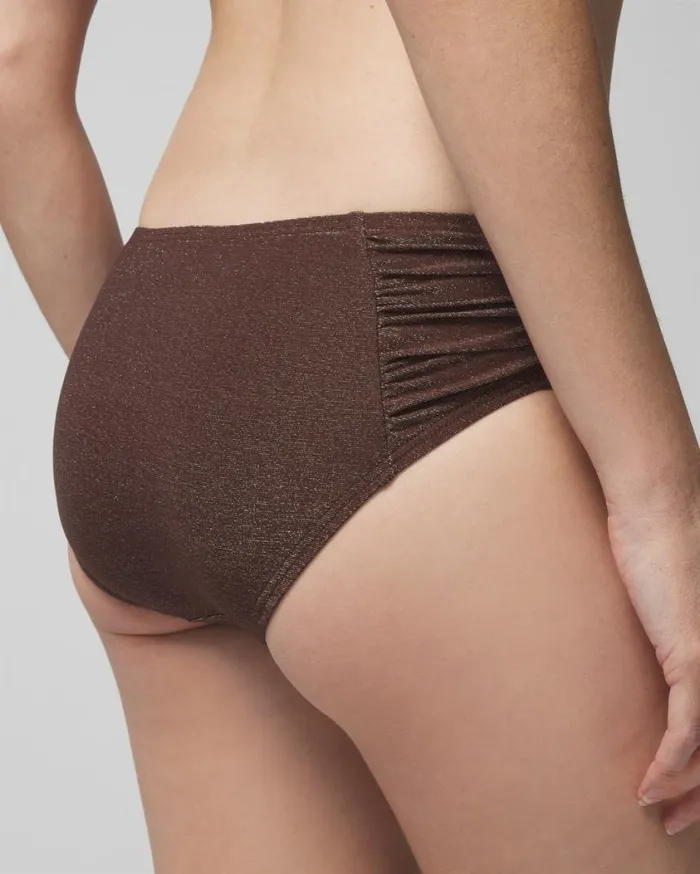 Soma Soma Swim Ruched Bikini Bottoms Dolce Vida Dark Nude Women Swim