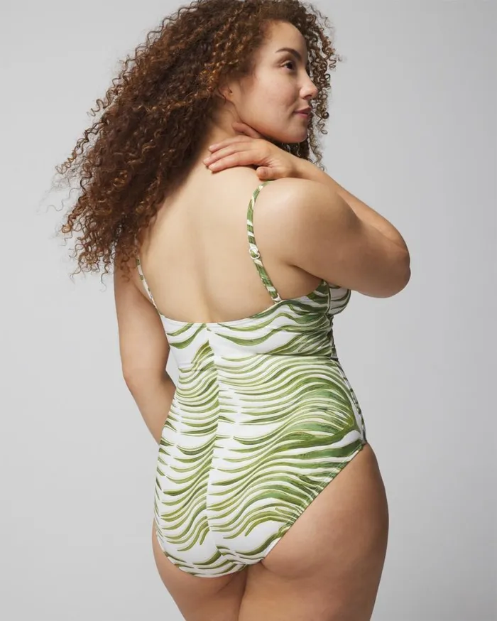 Soma Soma Swim TwistFront Keyhole OnePiece Into The Groove Coconut Women Swim