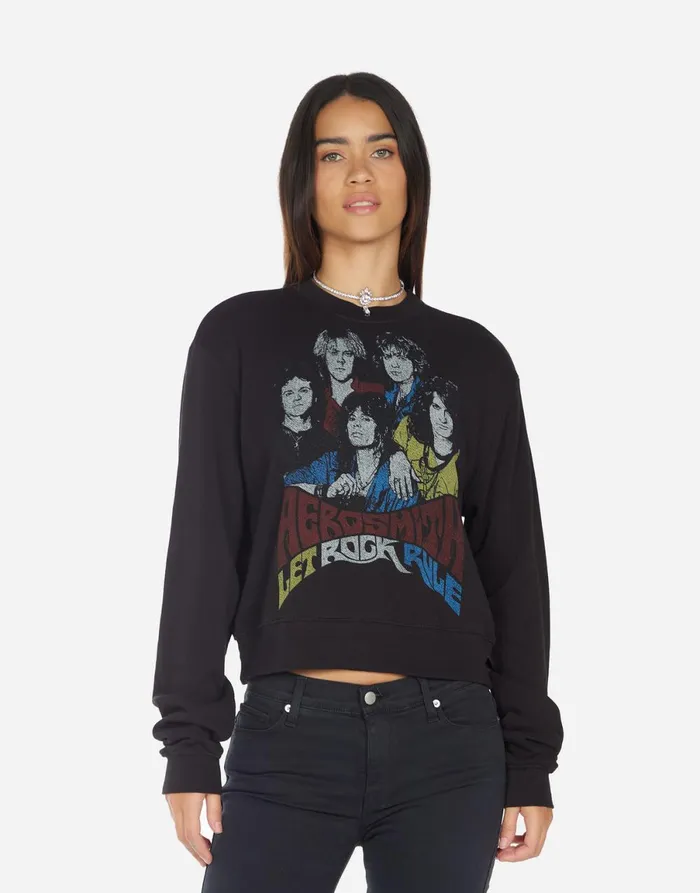 Spalding Vintage Aerosmith Black Women039s Lauren Moshi Long Sleeve