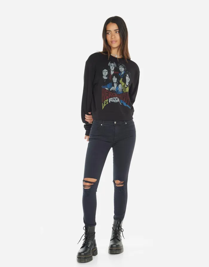 Spalding Vintage Aerosmith Black Women039s Lauren Moshi Long Sleeve