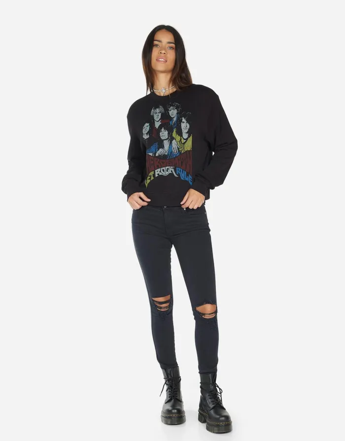 Spalding Vintage Aerosmith Black Women039s Lauren Moshi Long Sleeve