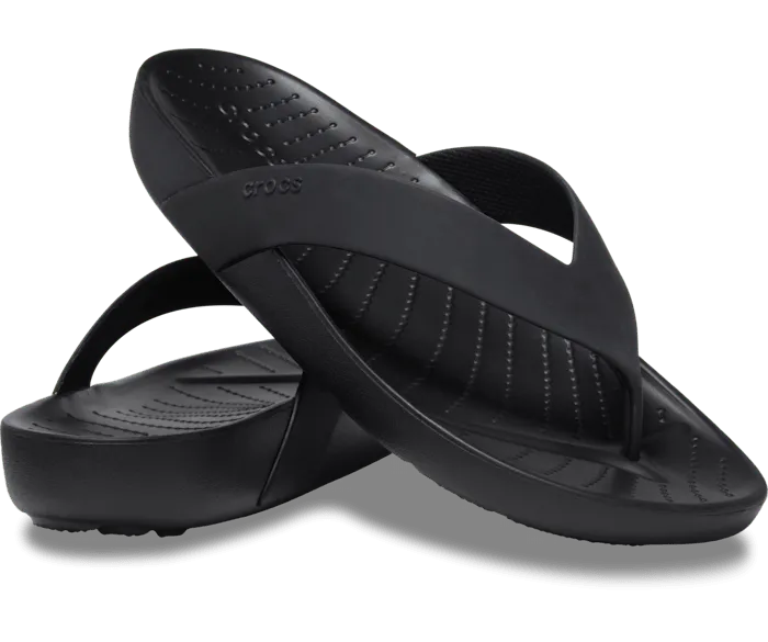 Splash Flip Black Women Crocs Slides