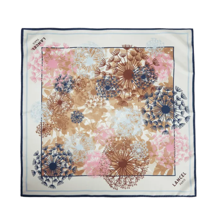 Square 70 Multico Snow Women Lancel Silk Square And Headband