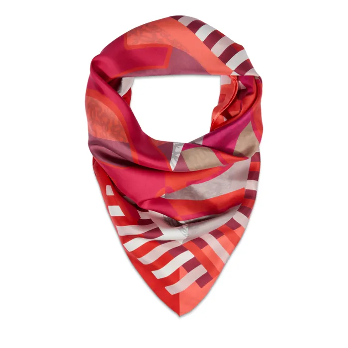 Square 90 Multico Vermilion Women Lancel Silk Square And Headband Square 90 Multico Vermilion Women Lancel Silk Square And Headband
