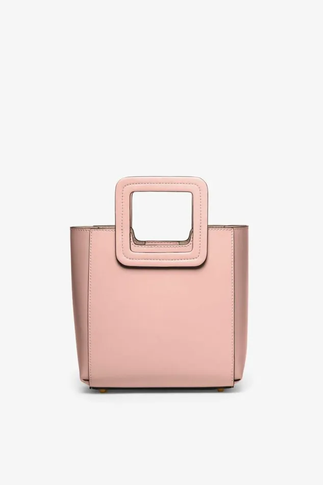 STAUD Crossbody MINI SHIRLEY LEATHER BAG Dark Blush 8211 Women