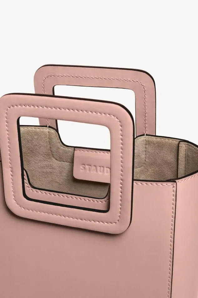 STAUD Crossbody MINI SHIRLEY LEATHER BAG Dark Blush 8211 Women