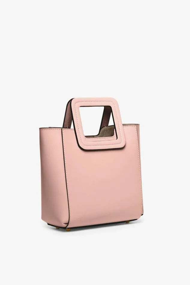 STAUD Crossbody MINI SHIRLEY LEATHER BAG Dark Blush 8211 Women