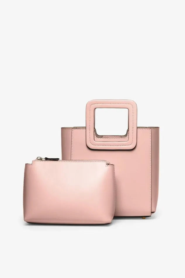 STAUD Crossbody MINI SHIRLEY LEATHER BAG Dark Blush 8211 Women