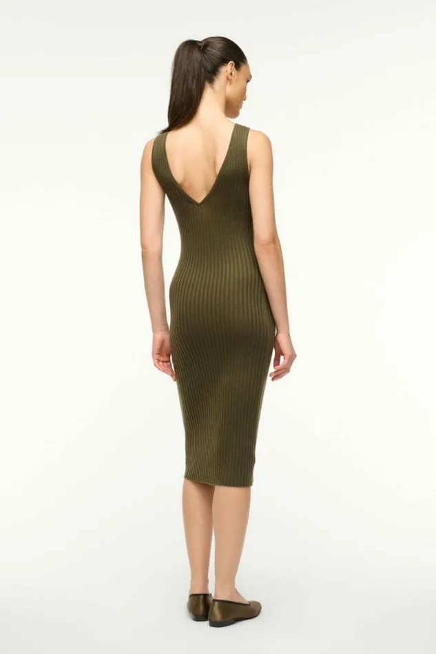 STAUD Dresses DANA CASHMERE DRESS Dark Olive 8211 Women
