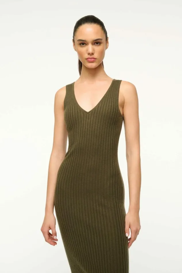 STAUD Dresses DANA CASHMERE DRESS Dark Olive 8211 Women