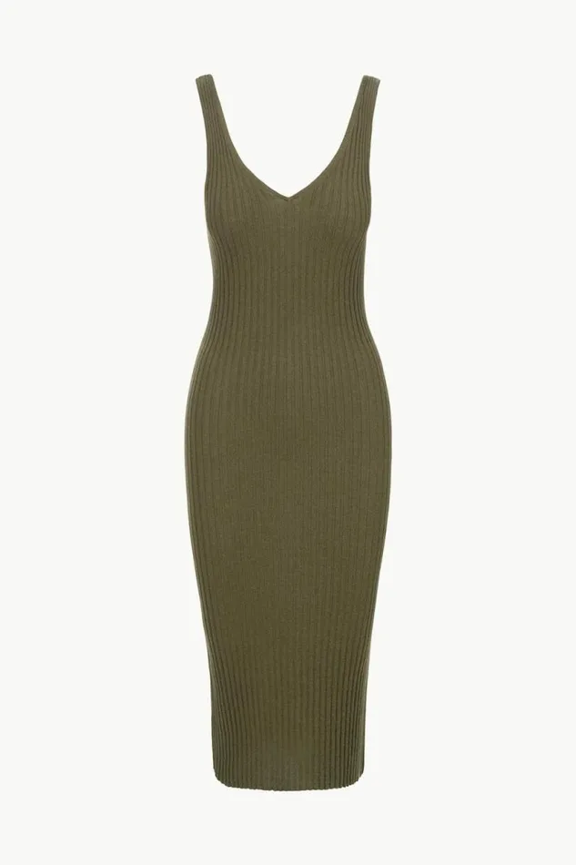 STAUD Dresses DANA CASHMERE DRESS Dark Olive 8211 Women