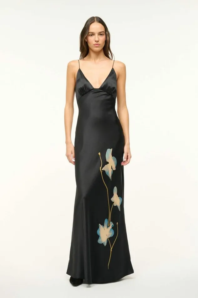 STAUD Dresses HANK SILK DRESS Botanical Shadows 8211 Women