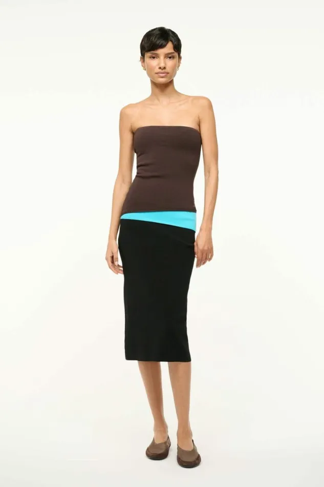 STAUD Dresses LA SERENA DRESS Earth Aqua Black 8211 Women