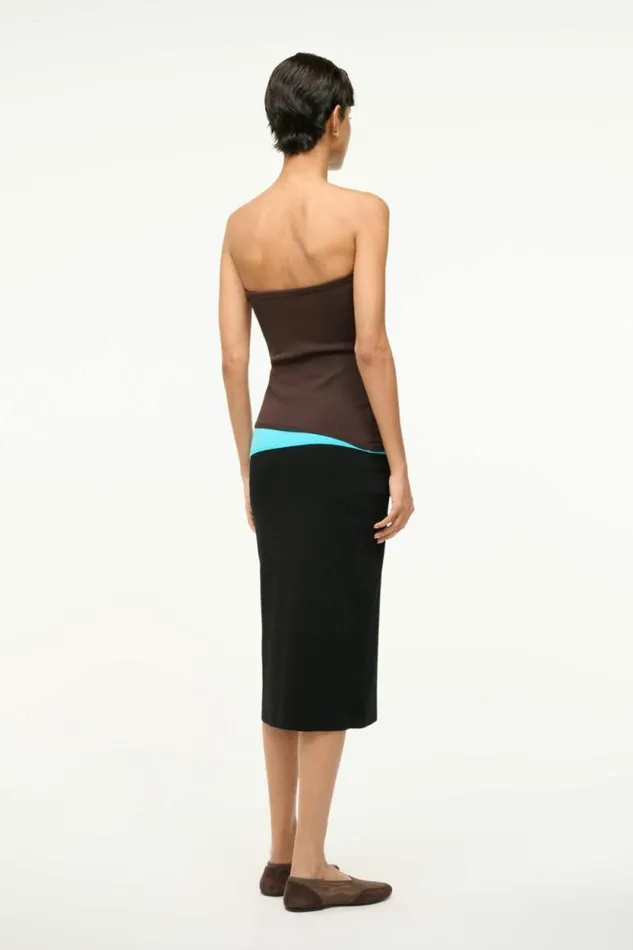 STAUD Dresses LA SERENA DRESS Earth Aqua Black 8211 Women STAUD Dresses LA SERENA DRESS Earth Aqua Black 8211 Women