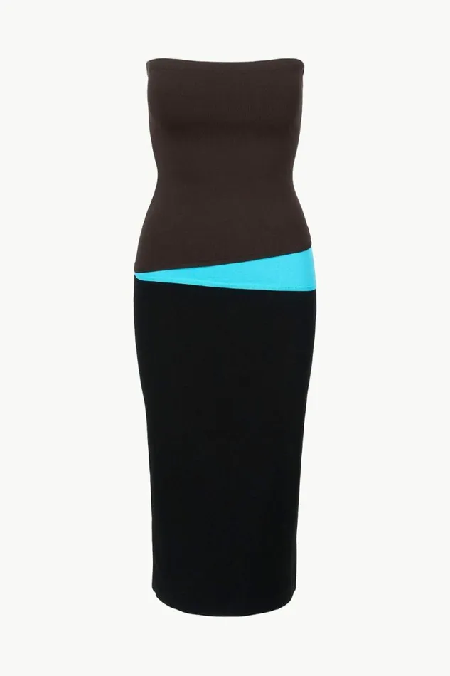 STAUD Dresses LA SERENA DRESS Earth Aqua Black 8211 Women STAUD Dresses LA SERENA DRESS Earth Aqua Black 8211 Women