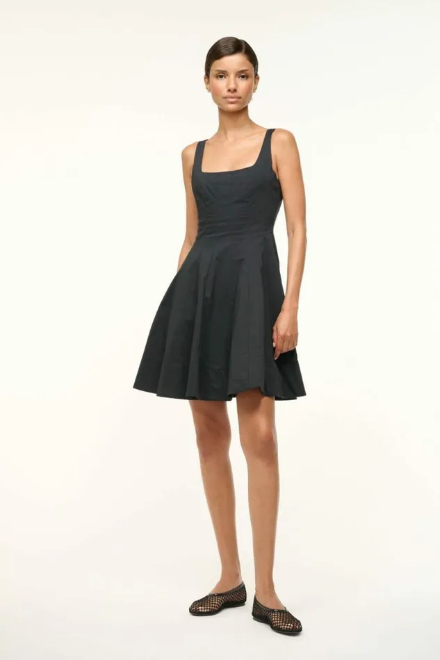 STAUD Dresses MINI WELLS DRESS Black 8211 Women