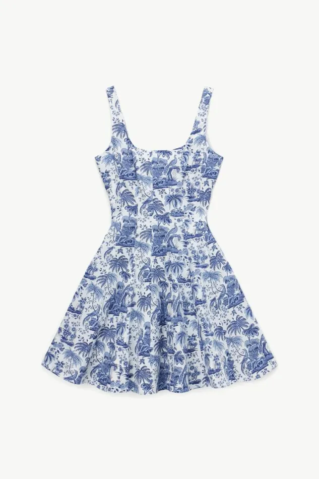 STAUD Dresses MINI WELLS DRESS Blue Toile 8211 Women STAUD Dresses MINI WELLS DRESS Blue Toile 8211 Women