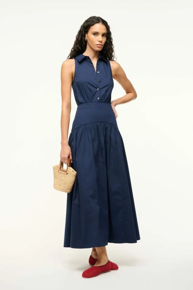 STAUD Dresses ROMY DRESS Navy 8211 Women