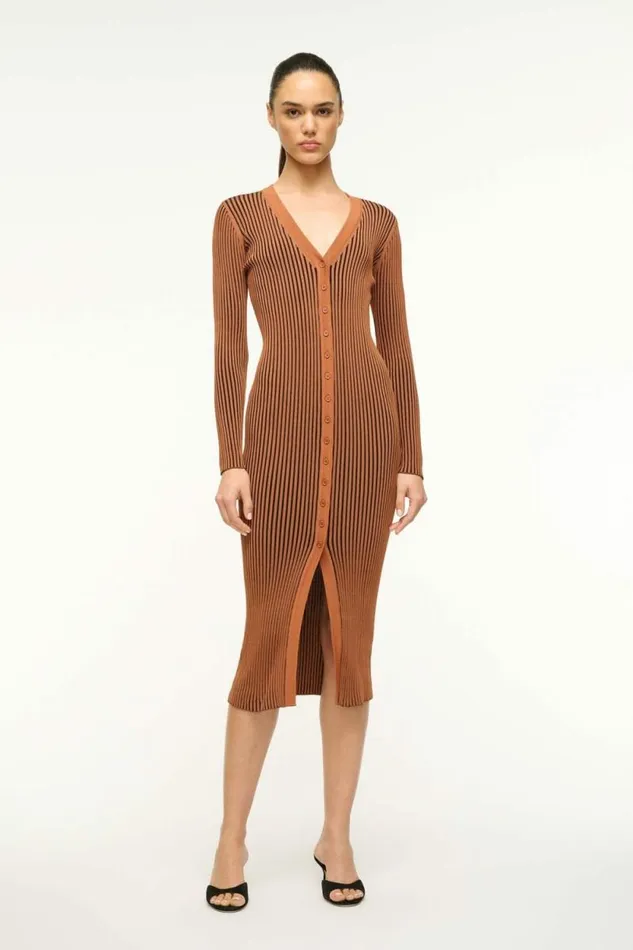 STAUD Dresses SHOKO SWEATER Black Tan 8211 Women