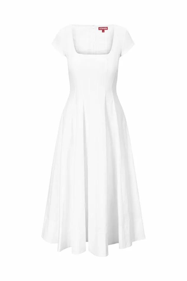 STAUD Dresses SHORT SLEEVE WELLS DRESS White 8211 Women