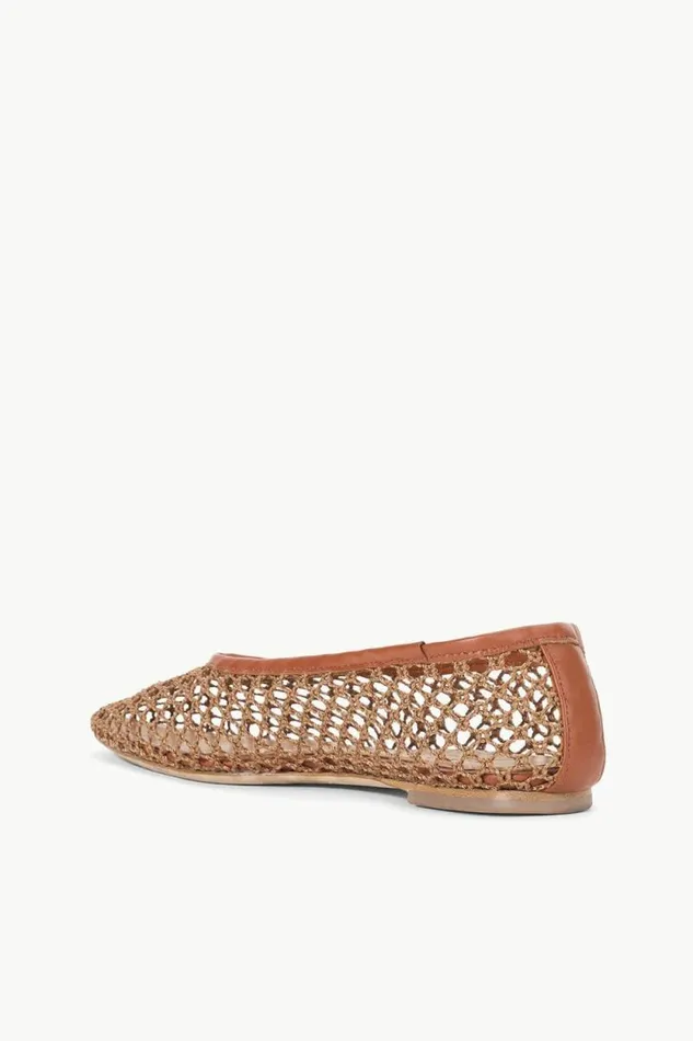 STAUD Mules and Flats ALBA BALLET FLAT Tan Netting 8211 Women STAUD Mules and Flats ALBA BALLET FLAT Tan Netting 8211 Women