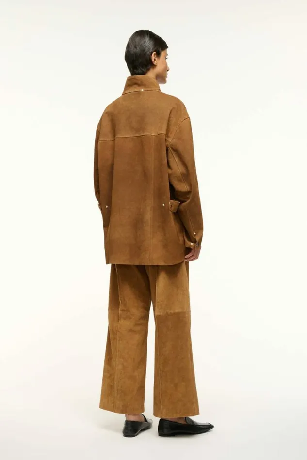 STAUD Outerwear and Jackets FOUNDATION JACKET Tan Suede 8211 Women