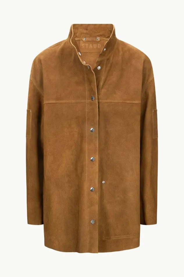 STAUD Outerwear and Jackets FOUNDATION JACKET Tan Suede 8211 Women