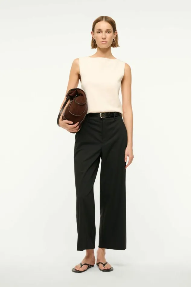 STAUD Pants and Shorts CROPPED PRINCE PANT Black 8211 Women