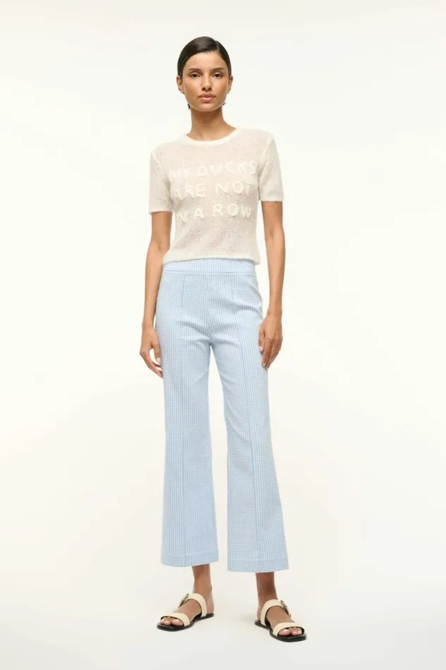 STAUD Pants and Shorts KNACK PANT Sky Micro Check 8211 Women