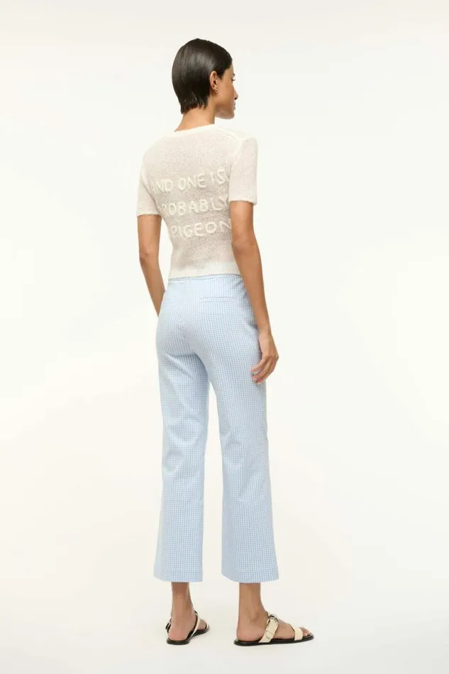 STAUD Pants and Shorts KNACK PANT Sky Micro Check 8211 Women